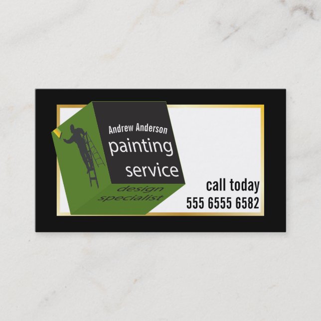 Painting Service Colourful Budget Value New Cube  Business Card (Front)