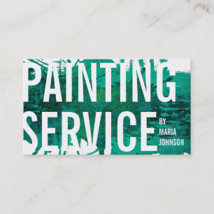 Painting Service Decorator Green Ink Splash Business Card