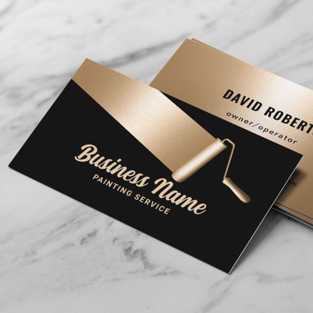 Painting Service Professional Gold House Painter Business Card (Creator Uploaded)