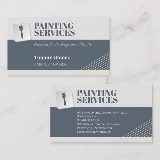 Painting Services | Paint Rollers Business Card (Front/Back)