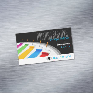 Painting Services   Paint Rollers Magnetic Business Card