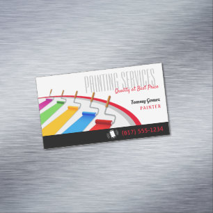Painting Services   Paint Rollers Magnetic Business Card