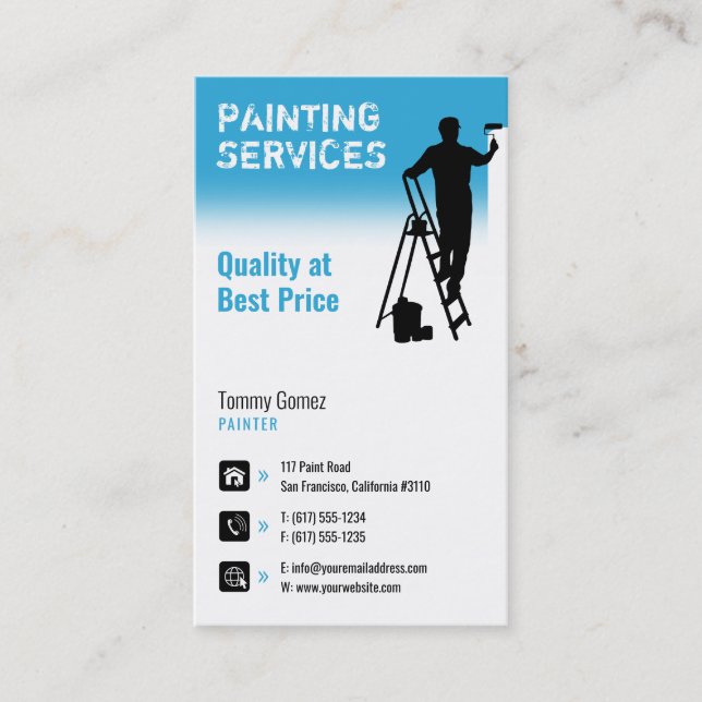Painting Services | Painter at work Business Card (Front)