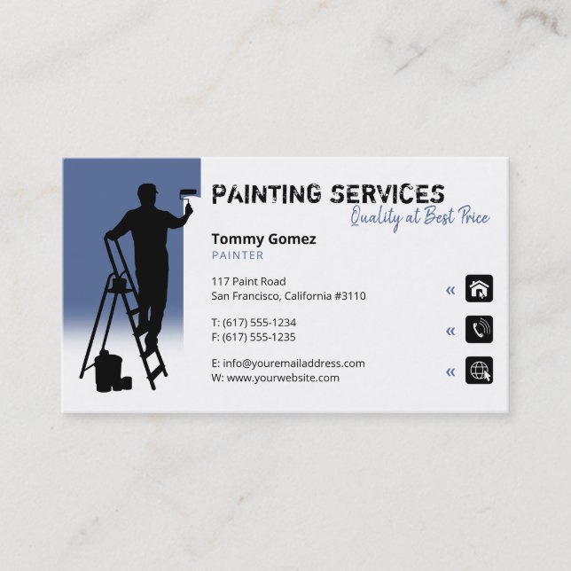 Painting Services | Painter at work Business Card (Front)