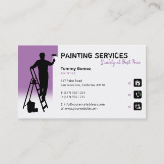 Painting Services | Painter at work lavender Business Card