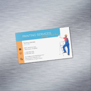 Painting Services   Painter at work Magnetic Business Card