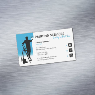 Painting Services   Painter at work Magnetic Business Card