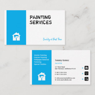Painting Services Painter at work Pink Business Card