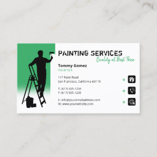 Painting Services Painter at work sea green Business Card