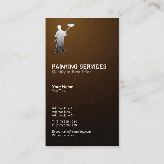 Painting Services | Painters Brown Business Card (Front)