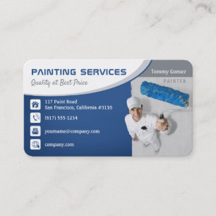 Painting Services Quality Blue Business Card