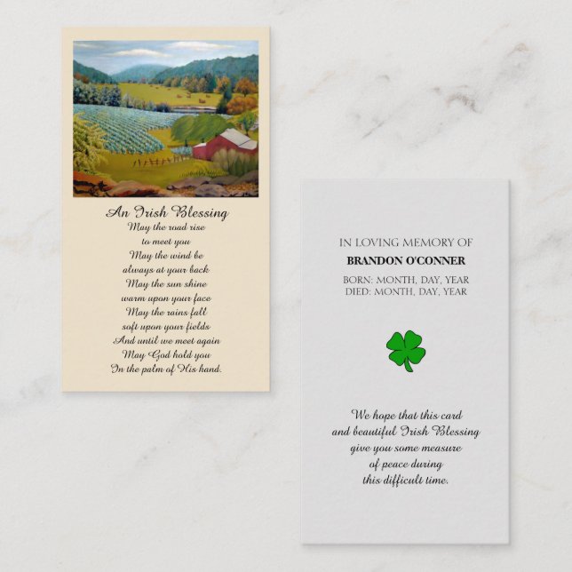 Painting Sympathy Memorial Prayer Card (Front/Back)