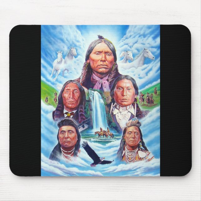 Painting Template Native Americans Indian Chiefs Mouse Mat (Front)