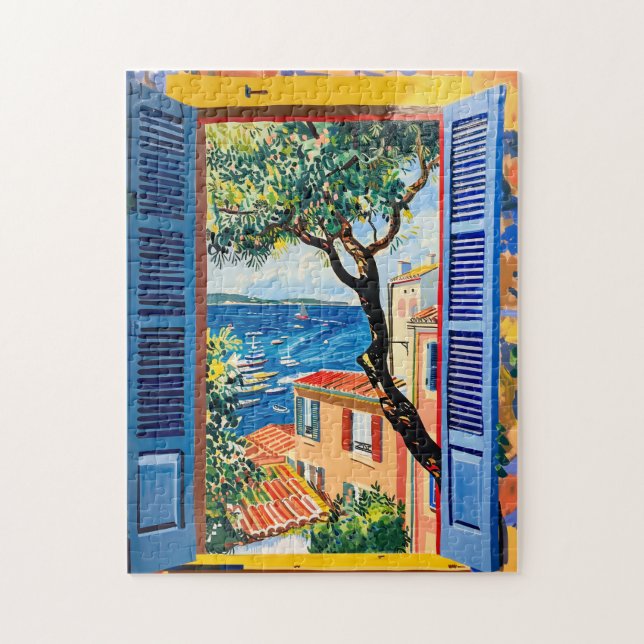 Painting Terrace View of Mediterranean sea Jigsaw Puzzle (Vertical)