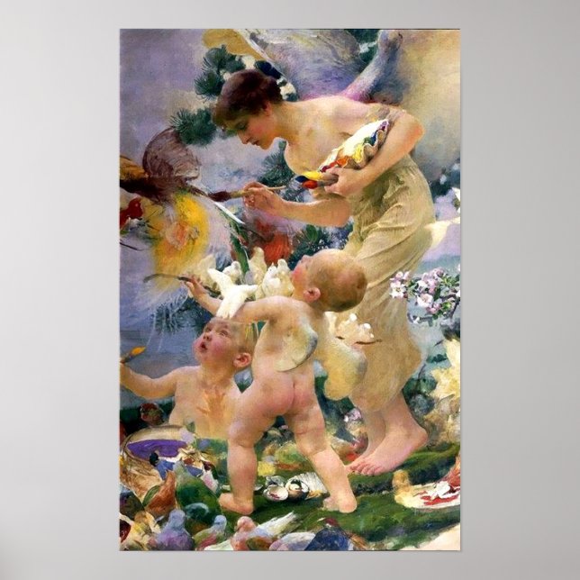 Painting the Birds by Franz Dvorak Poster (Front)