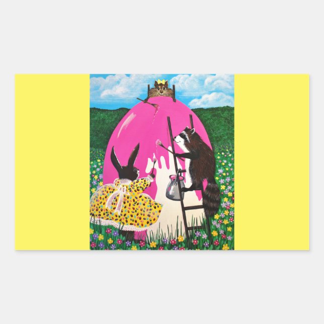 Painting the GIANT EGG Rectangular Sticker (Front)
