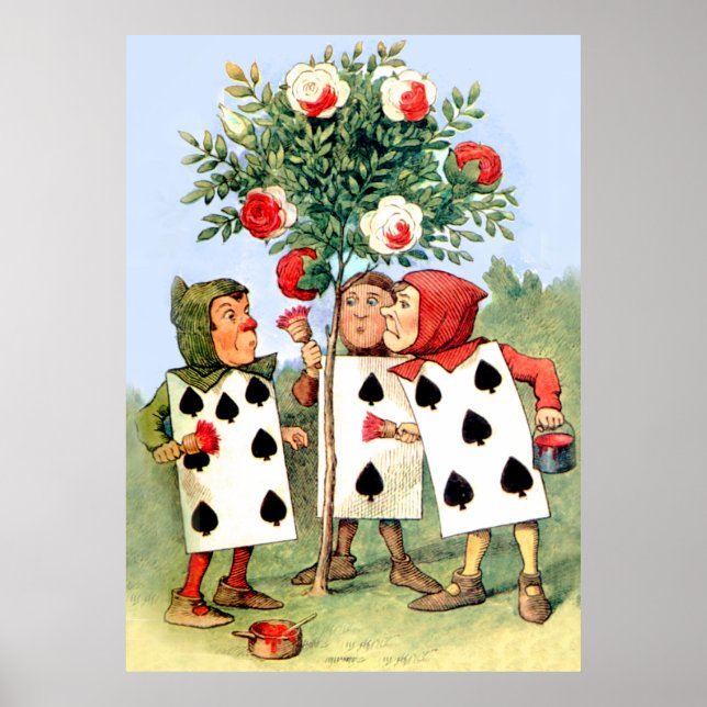 Painting the Queen's Roses in Wonderland Poster (Front)