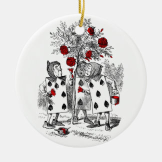 Painting the Roses Red Ceramic Tree Decoration