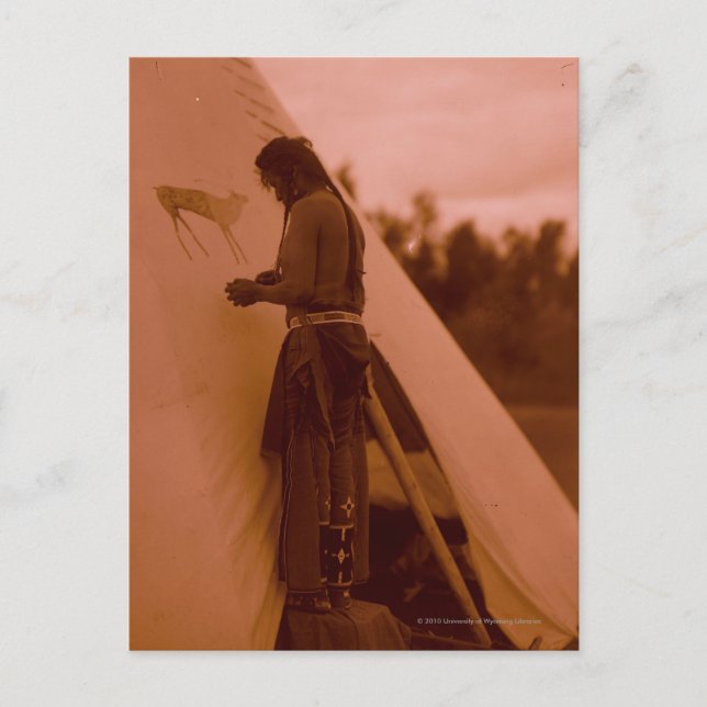 Painting the Sign of His Medicine Postcard (Front)