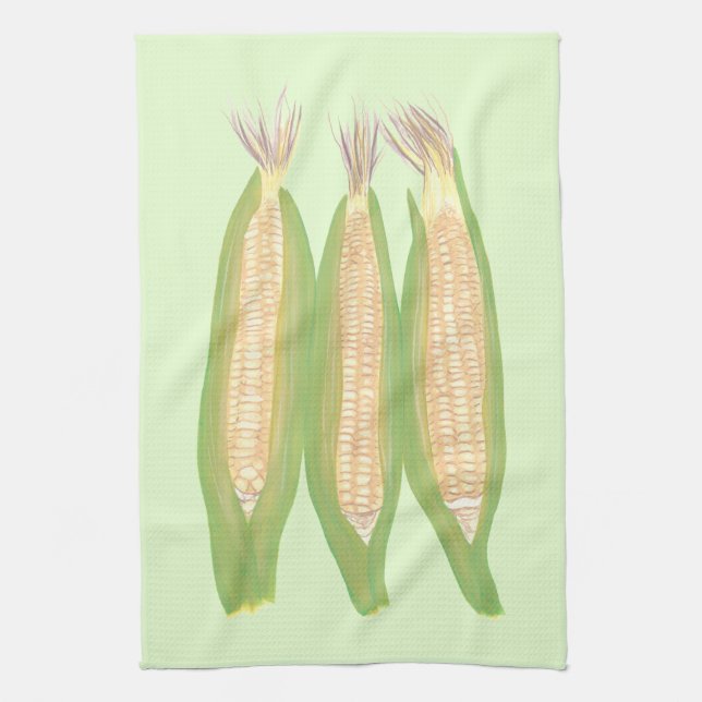 Painting three ears corn on the cob Kitchen Towels (Vertical)