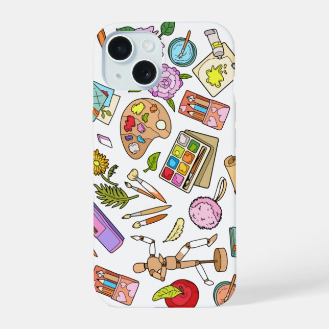 Painting Tools Printings iPhone 15 Case (Back)