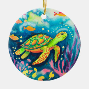 Painting Turtle Ceramic Tree Decoration