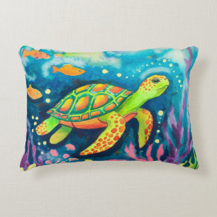 Painting Turtle Decorative Cushion