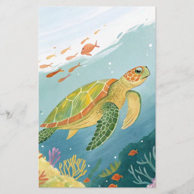 Painting Turtle Stationery (Front)
