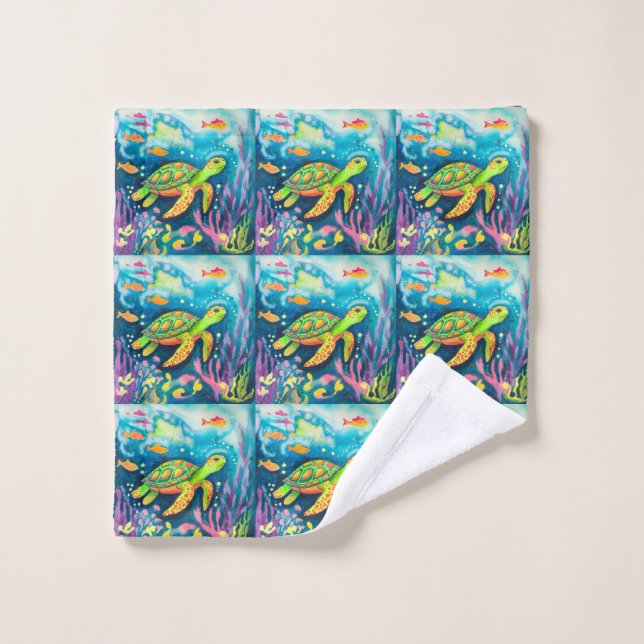 Painting Turtle Wash Cloth (Wash Cloth)