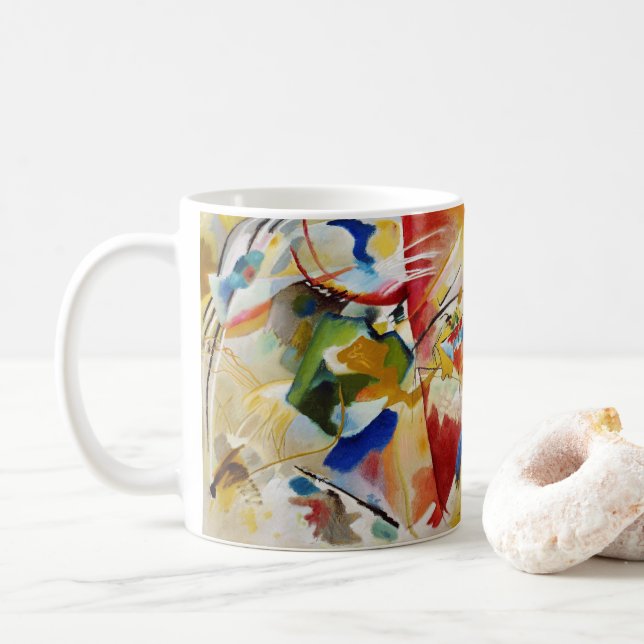 Painting with Green Centre by Wassily Kandinsky Coffee Mug (With Donut)