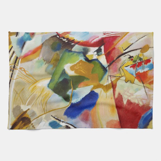 Painting with Green Centre by Wassily Kandinsky Tea Towel (Horizontal)