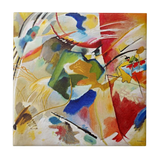 Painting with Green Centre by Wassily Kandinsky  Tile (Front)