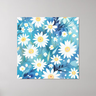 Painting with white flowers canvas print