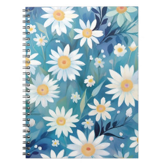 Painting with white flowers notebook