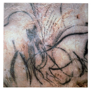 Paintings depicting mammoth and cattle, from the C Tile