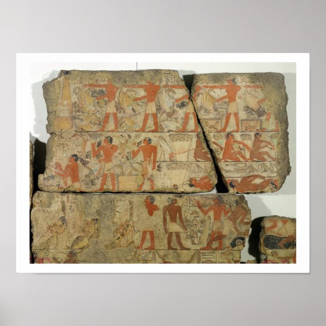 Paintings from the Tomb of Metjetji, from Saqqara, Poster (Front)