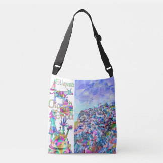 Paintings of Isle of Santorini in Greece Crossbody Bag