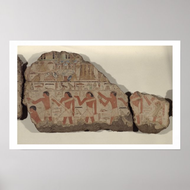 Paintings of Metjetji, detail of cult priests (pai Poster (Front)