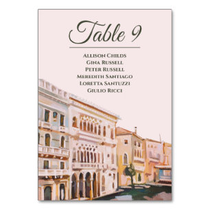 Paintings of Venice, Italy Table Number