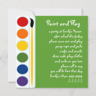 Paints and Brushes Invitation