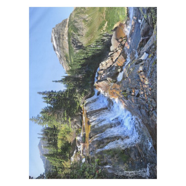 Paiota Falls - Glacier National Park Tablecloth (Front)