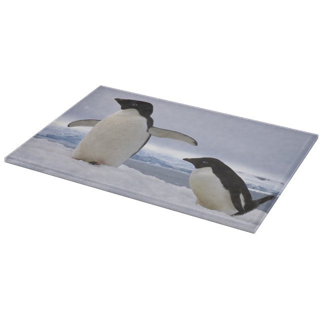 Pair Adelie penguins Antarctica Cutting Board (Corner)