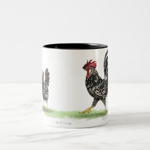 Pair of Ancona Chickens Mug. Two-Tone Coffee Mug