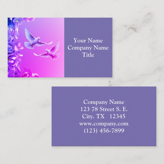 Pair Of Beautiful White Doves Business Card (Front/Back)