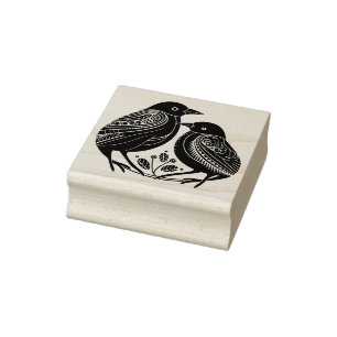 Pair of birds rubber stamp