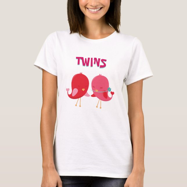 Pair Of Birds Twins T-Shirt (Front)