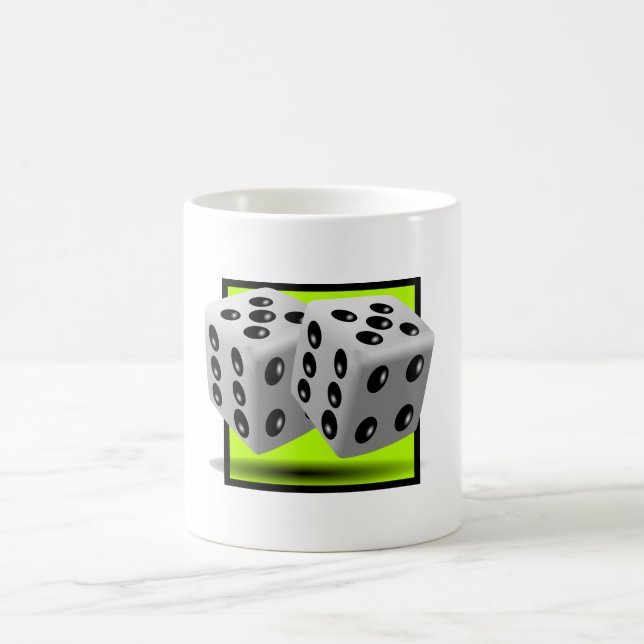 Pair of Black and White Lucky Dice Coffee Mug (Center)
