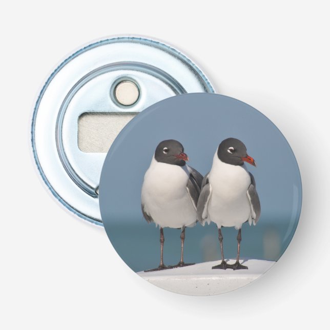 Pair of Black Headed Gulls Bottle Opener (Front)