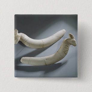 Pair of castanets, Thinite Period (hippopotamus iv 15 Cm Square Badge