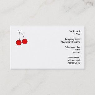 Pair of Cherries. Black, Red and White. Business Card